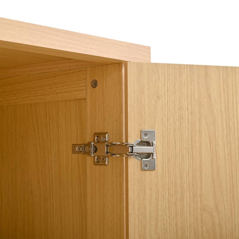 70" Wooden Kitchen Pantry Cupboard with 6 Door Shelves and 3 Drawers