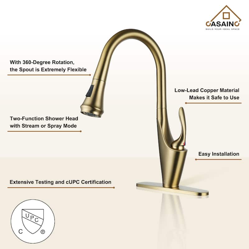 Single Handle Pull Down Sprayer Kitchen Faucet