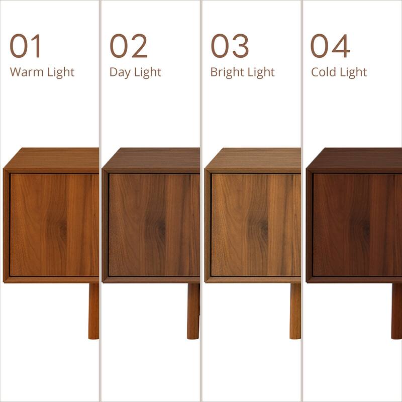 Anmytek Modern TV Stand Media Console with Fluted Glass Doors Beveled Edge Solid Wood Legs Large Screen Storage