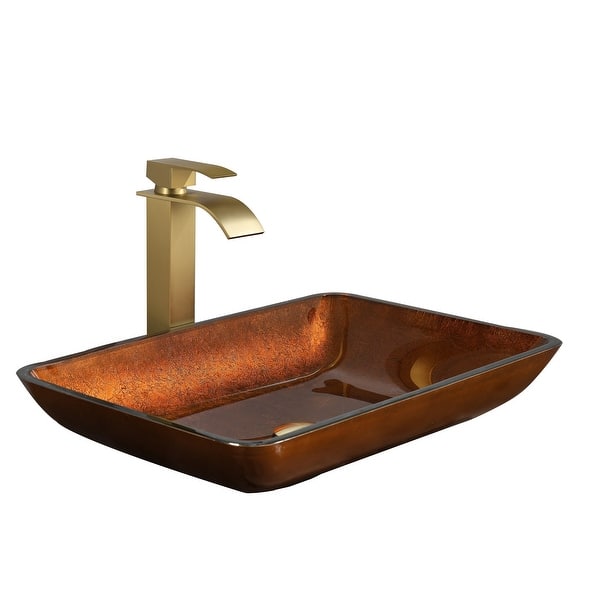 slide 2 of 7, Glass Vessel Bathroom Sink Set with Faucet and Pop Up Drain