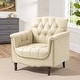 preview thumbnail 64 of 72, Tufted Accent Chair Vegan Leather Armchair for Living Room Beige