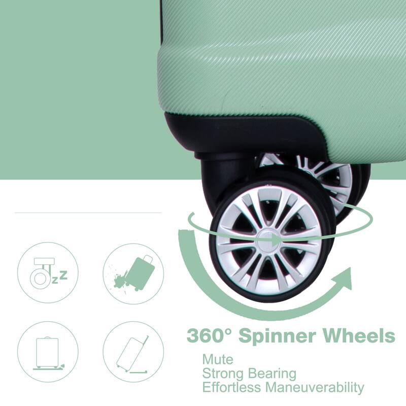 3 Piece Luggage Sets with Double Spinner Wheels and TSA Lock, Expandable Durable PC Hardside Lightweight Suitcase for Men Women