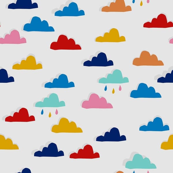 slide 2 of 4, Joules Whatever the Weather White and Rainbow Wallpaper