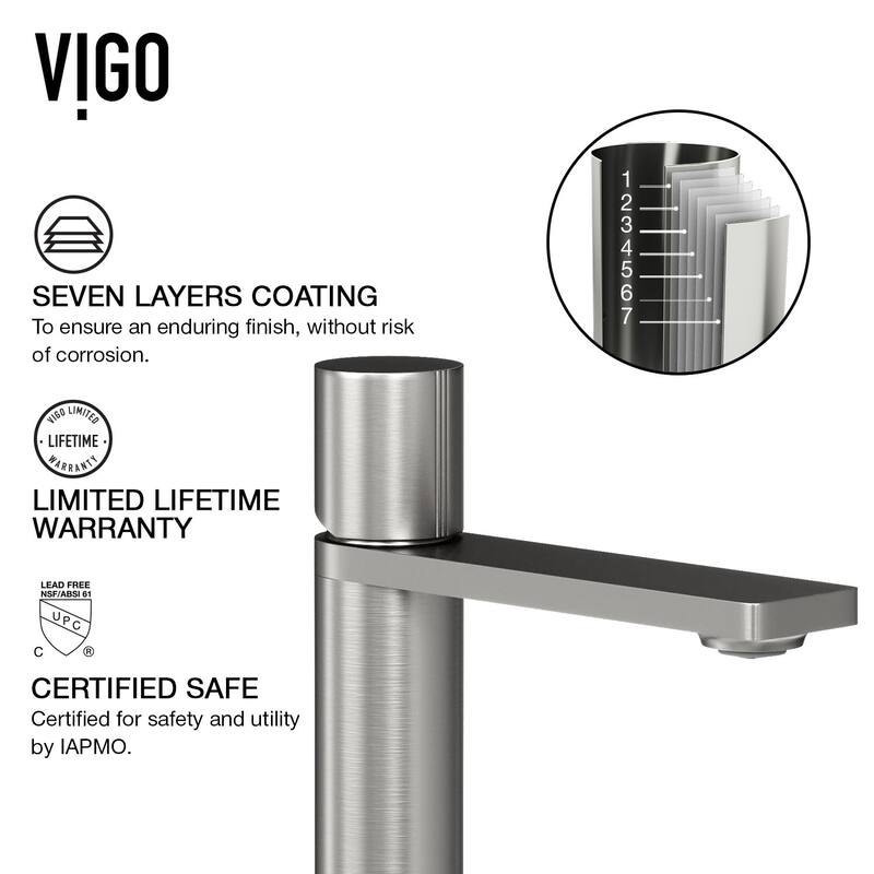 VIGO Gotham 12" H Single Handle Single Hole Bathroom Vessel Faucet