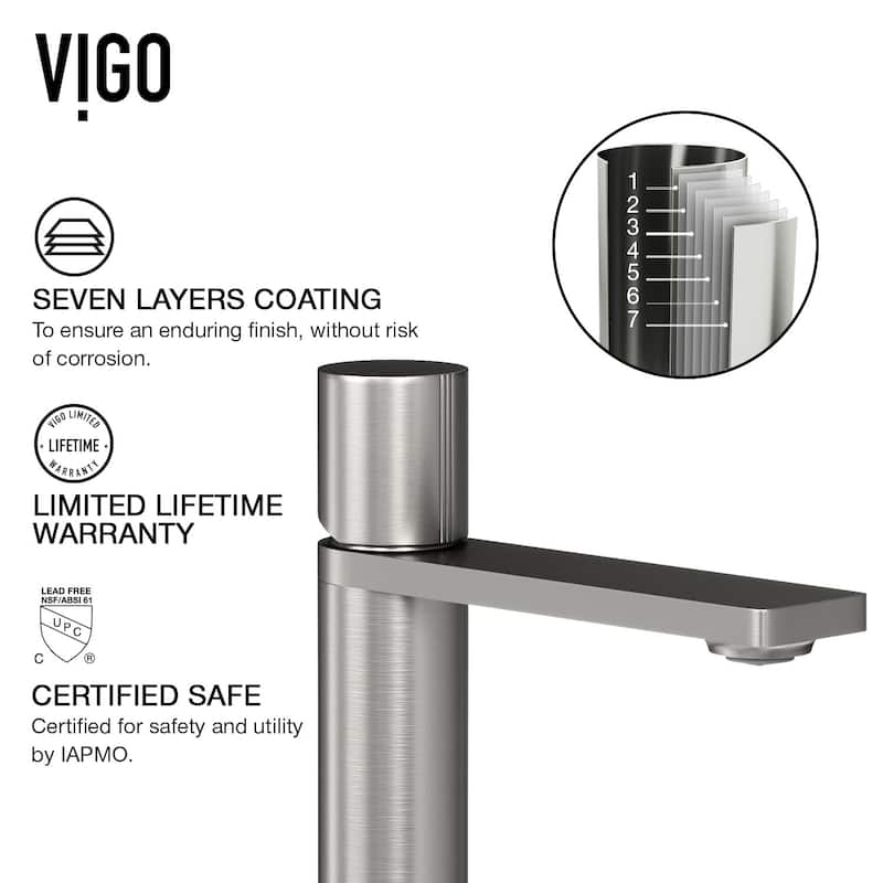 VIGO Halsey 8" H Single Handle Single Hole Bathroom Faucet