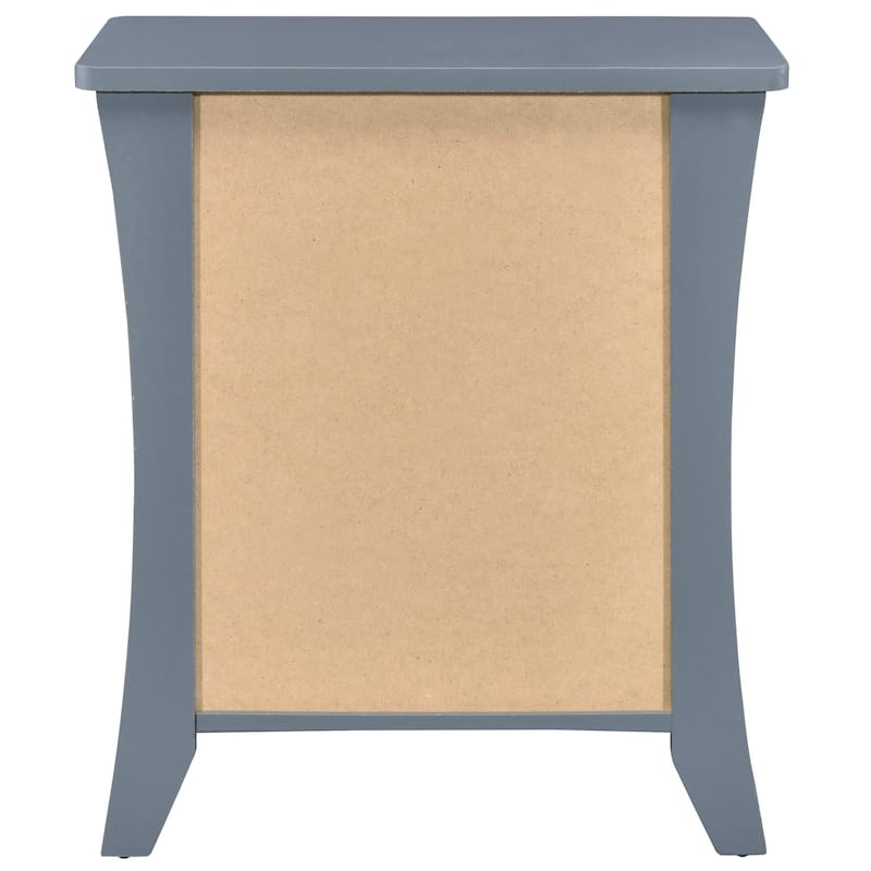 Rectangle Nightstand, Bedside Storage Cabinet with 2 Drawers, Sofa Side Table with Open Shelf, Decorative Table