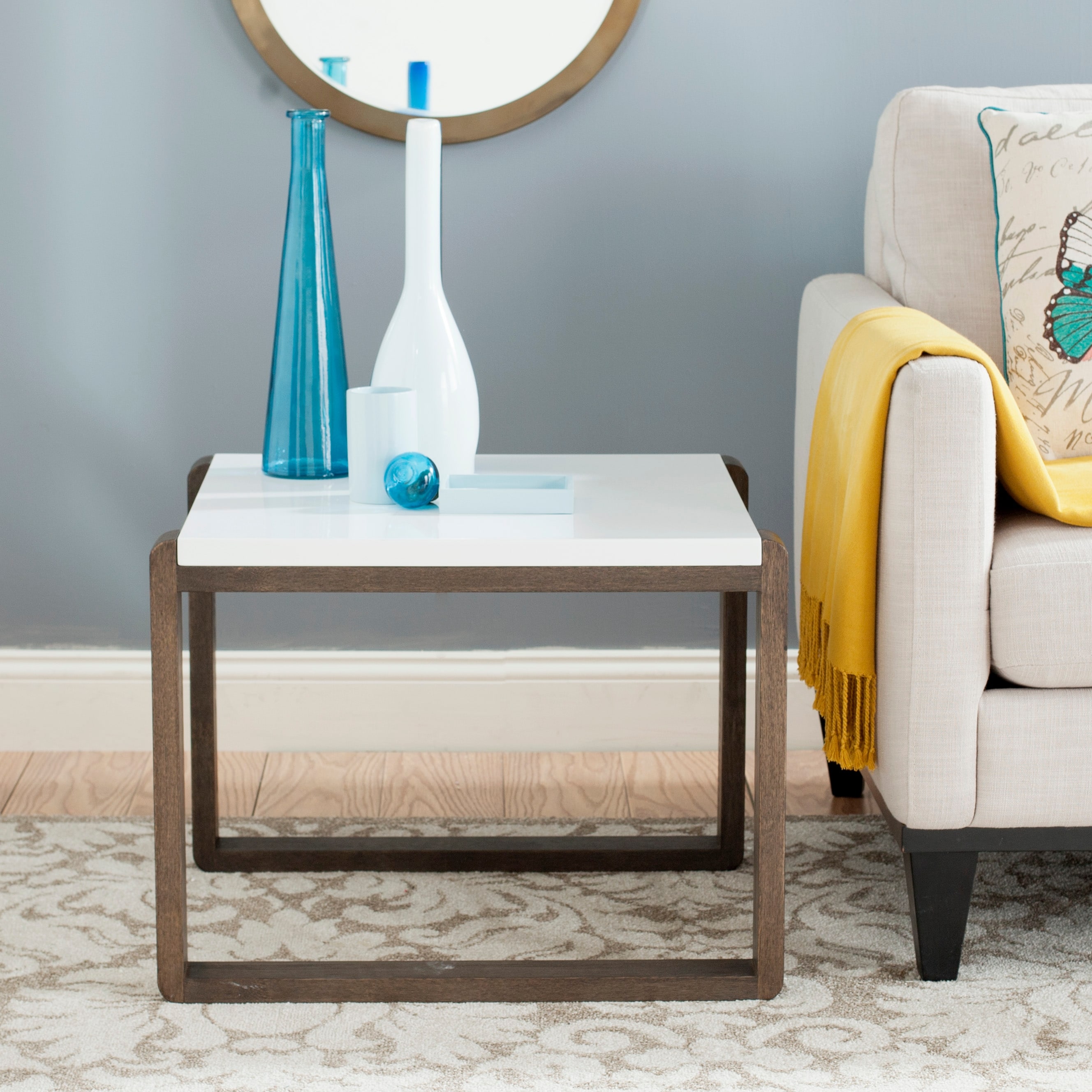 SAFAVIEH Marcelina Modern Engineered Wood End Table, White - 22Wx24Dx18H