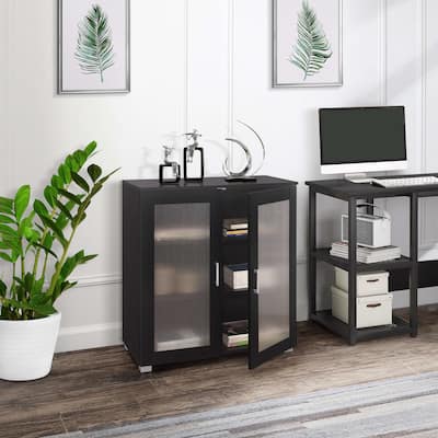 Accent Storage Cabinet, Sideboard Buffet (Black)