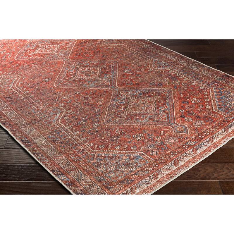 Livabliss Traditional Amelie Medallion Washable Area Rug