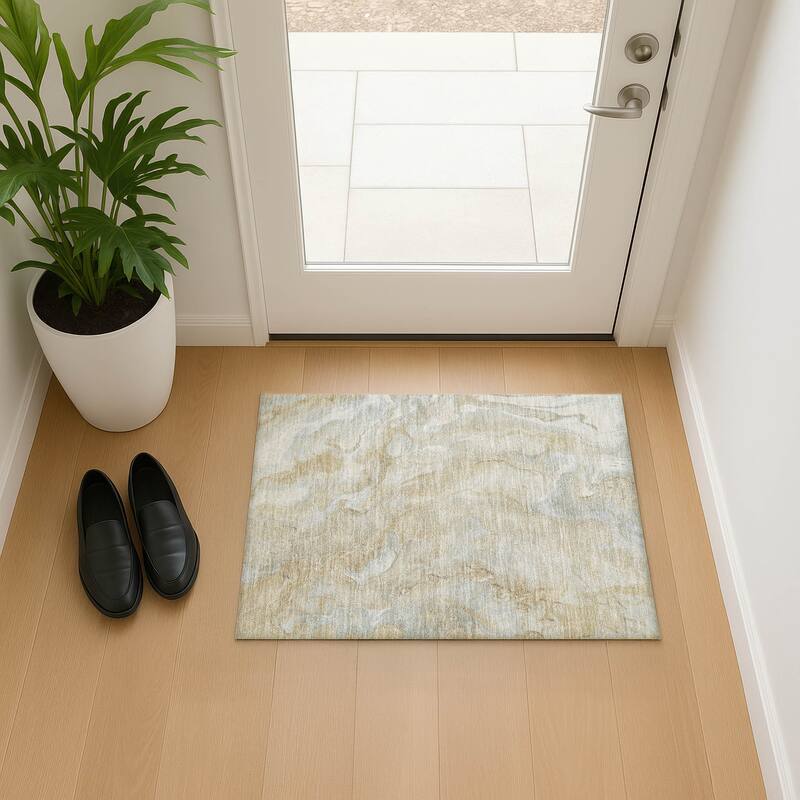 Premium Washable Super Soft Abstract Chic Mayfield Rug - Beige - 1'8" x 2'6"