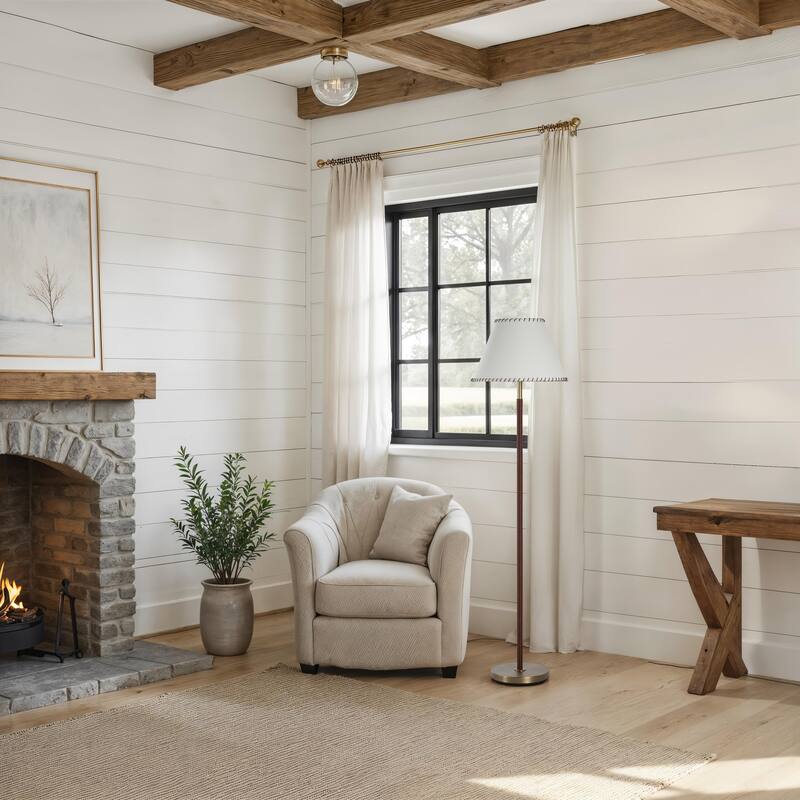 Renwil Elea 61.0" Height Floor Lamps, Dark Antique Brushed Brass - Brown