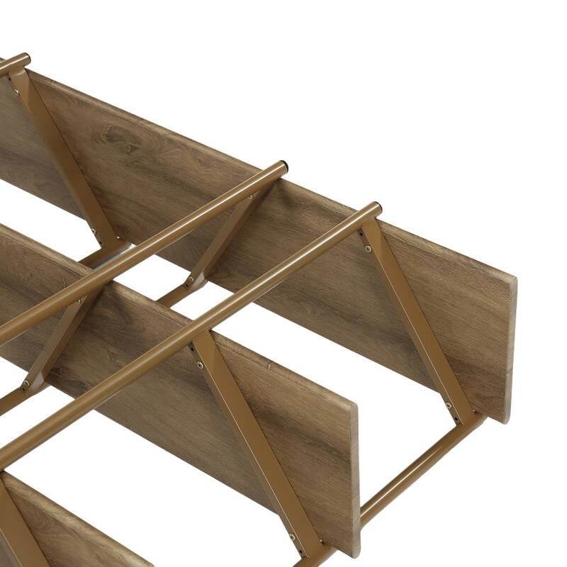 71-Inch Tall Bookshelf, 55'' Wide 6-Tier Bookcase with Metal Frame