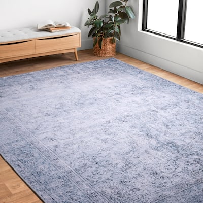 Alexander Home Tremezzina Printed Slate Distressed Area Rug