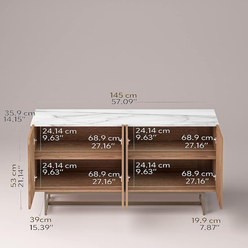 Roomfitters Media Console Cabinet/TV Stand/Side board up to 60" - 58 inches