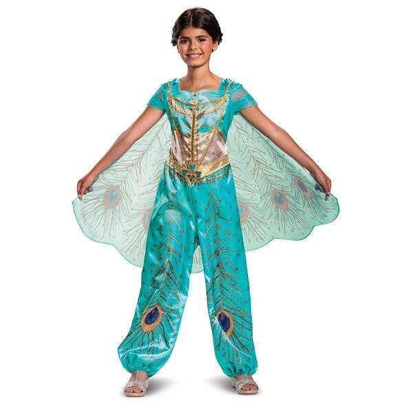 Shop Girls Jasmine Teal Classic Disney Princess Costume Overstock 29719165