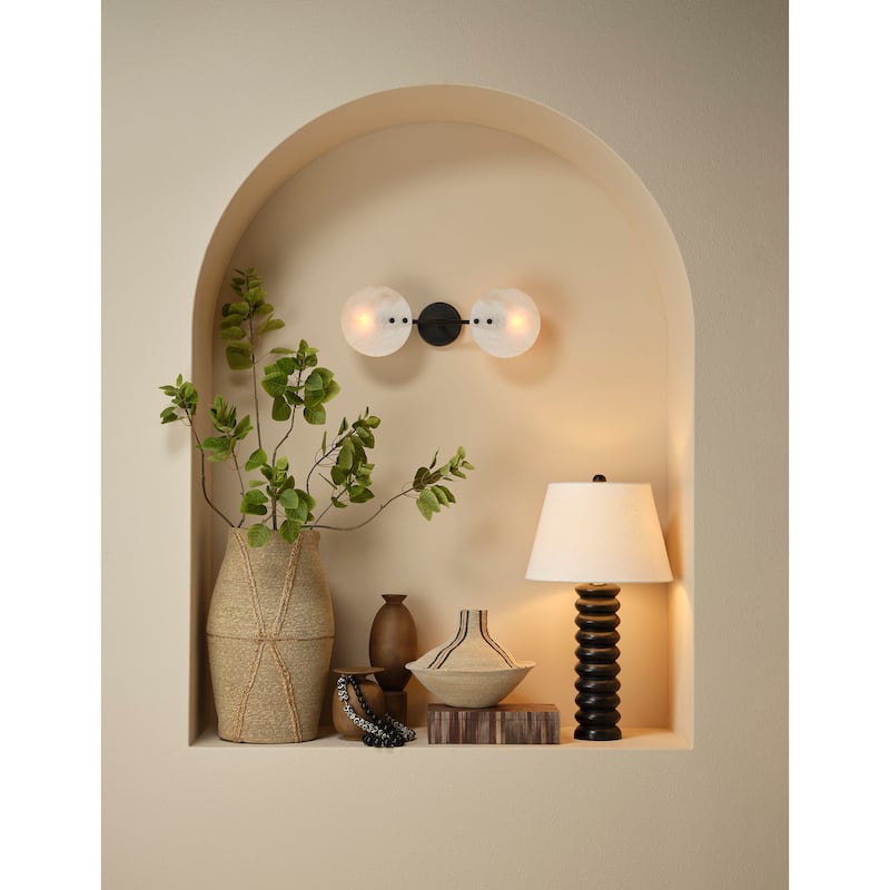 Jamie Young Abacus Mango Wood Table Lamp with Linen Shade