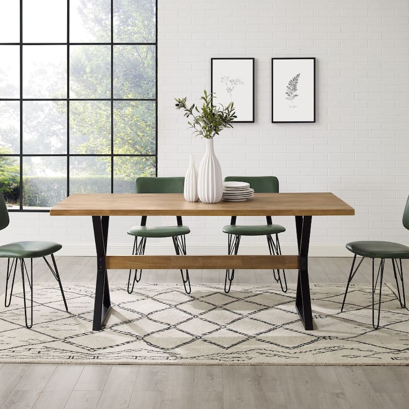 Middlebrook 72-Inch X-Leg Dining Table - Rustic Oak / Black