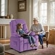 preview thumbnail 74 of 79, MCombo Big Kids Recliner Chair with Cup Holders , Velvet Fabric