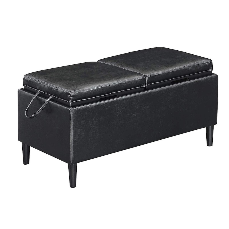 Storage Ottoman with Trays - Spacious Hidden Storage with Reversible Serving Trays, Stylish Accent for Living Room or Bedroom