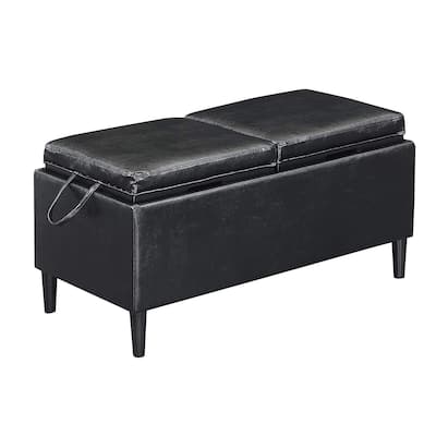Storage Ottoman with Trays - Spacious Hidden Storage with Reversible Serving Trays, Stylish Accent for Living Room or Bedroom