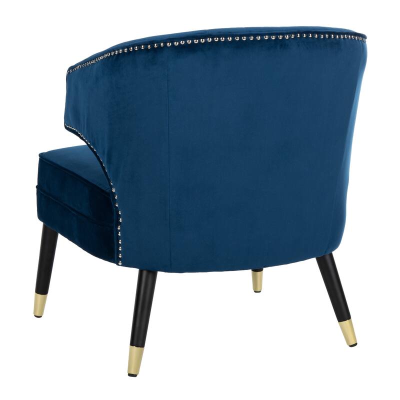 SAFAVIEH Amalia Velvet Wingback Accent Chair - 26.8" x 28" x 31.9" - 27Wx28Dx32H