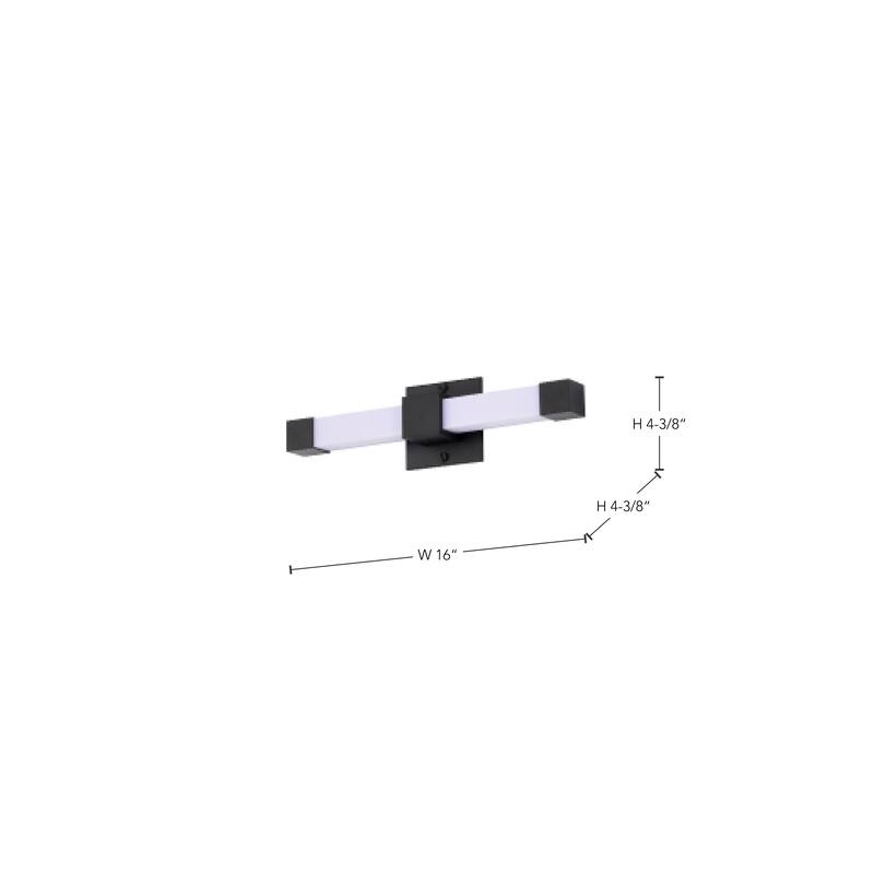 Brightwyn 16 Inch LED Vanity Matte Black Finish - Matte Black