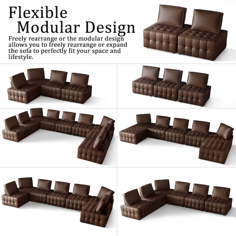 CraftPorch 4-Piece Elegance Button-Tufted PU Upholstered