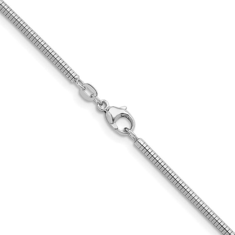 Curata 925 Sterling Silver Rhodium 2.4mm Snake Chain Necklace for Men and Women