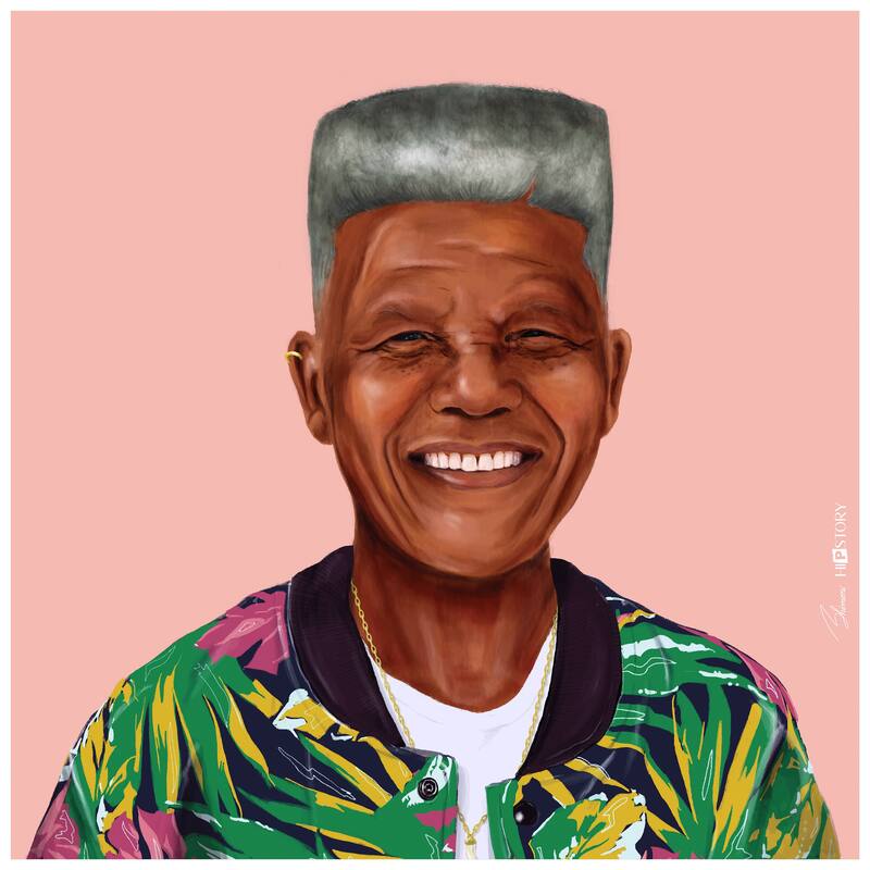 Empire Art Direct Hip Nelson Mandela Printed Tempered Glass Wall Art - Multi-Color