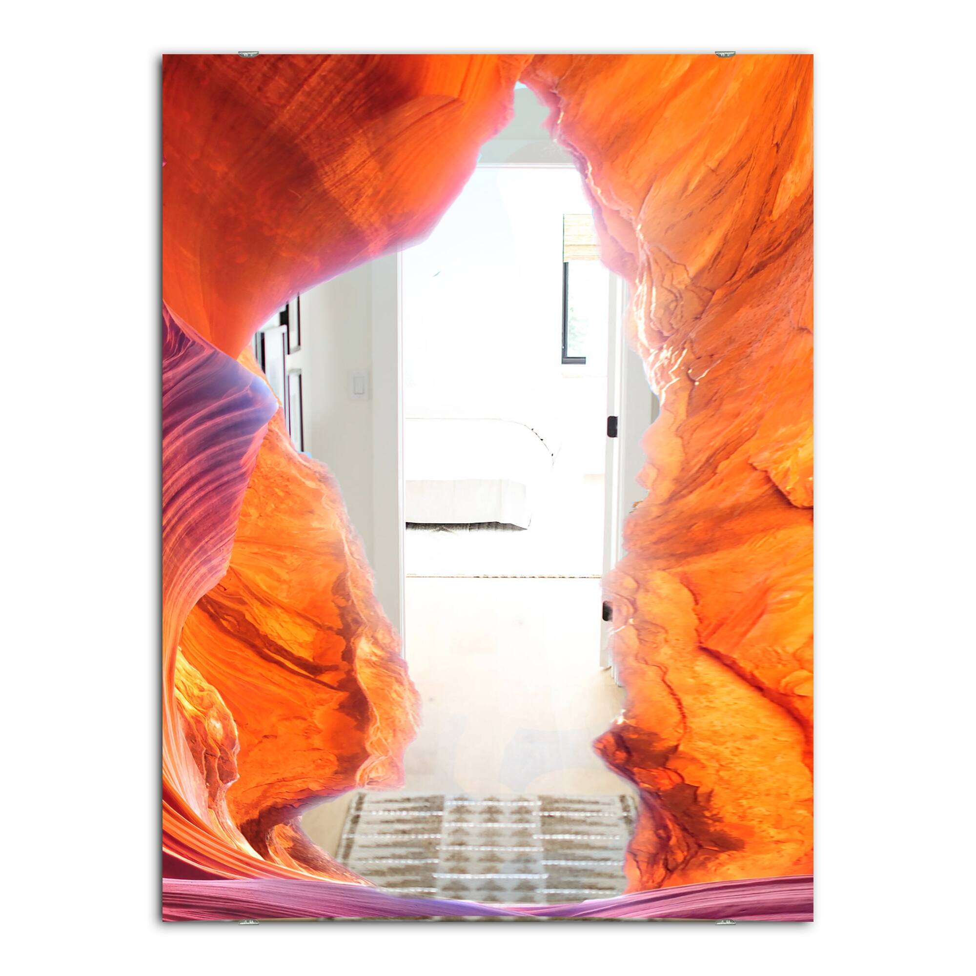 Designart 'Blue Sky In Antelope Canyon' Modern Mirror Contemporary