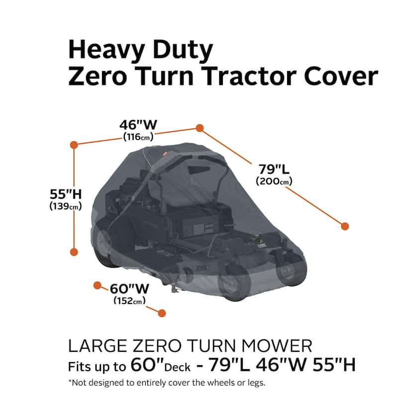 Classic Accessories StormPro Waterproof Heavy-Duty Zero Turn Mower Cover - Black