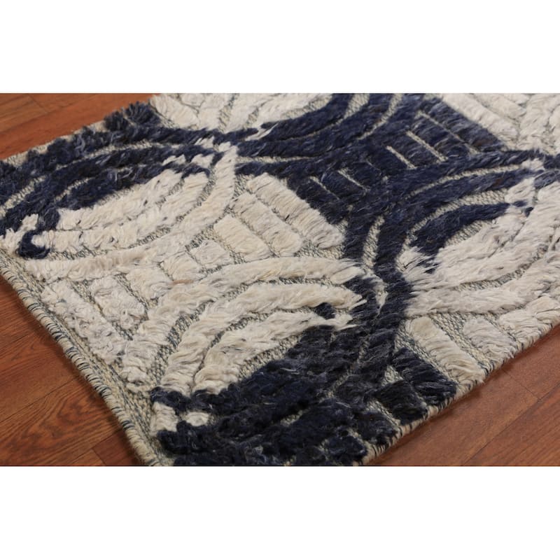 Contemporary Moroccan Oriental Foyer Rug Hand-Knotted Wool Carpet - 2'0"x 3'0"