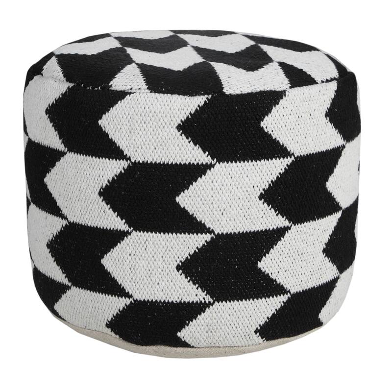 HomeRoots 18" Black Cotton Blend Ottoman