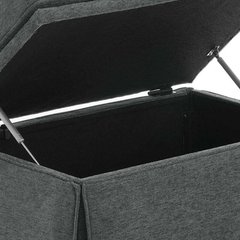 Modern Chenille Swivel Armchair and Storage Ottoman