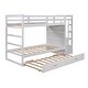 preview thumbnail 9 of 25, Twin Over Twin Wood Bunk Bed for Kids with Trundle and Staircase(4 Storage Drawers)