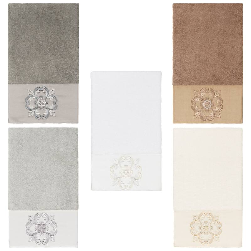 Authentic Hotel and Spa 100% Turkish Cotton Alyssa Embellished Bath Towel
