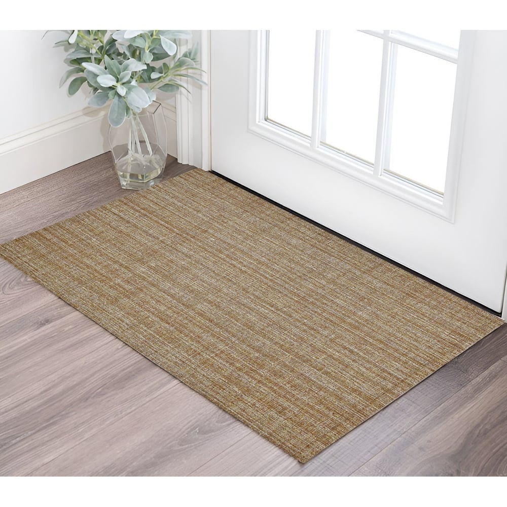 HomeRoots Boke Striped Transitional Rectangle Area Rug