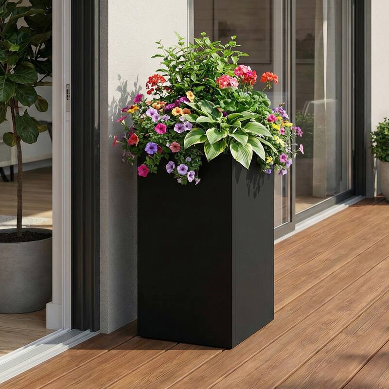 Metal Planters for Outdoor Plants - Black-1PC - 13"X26"