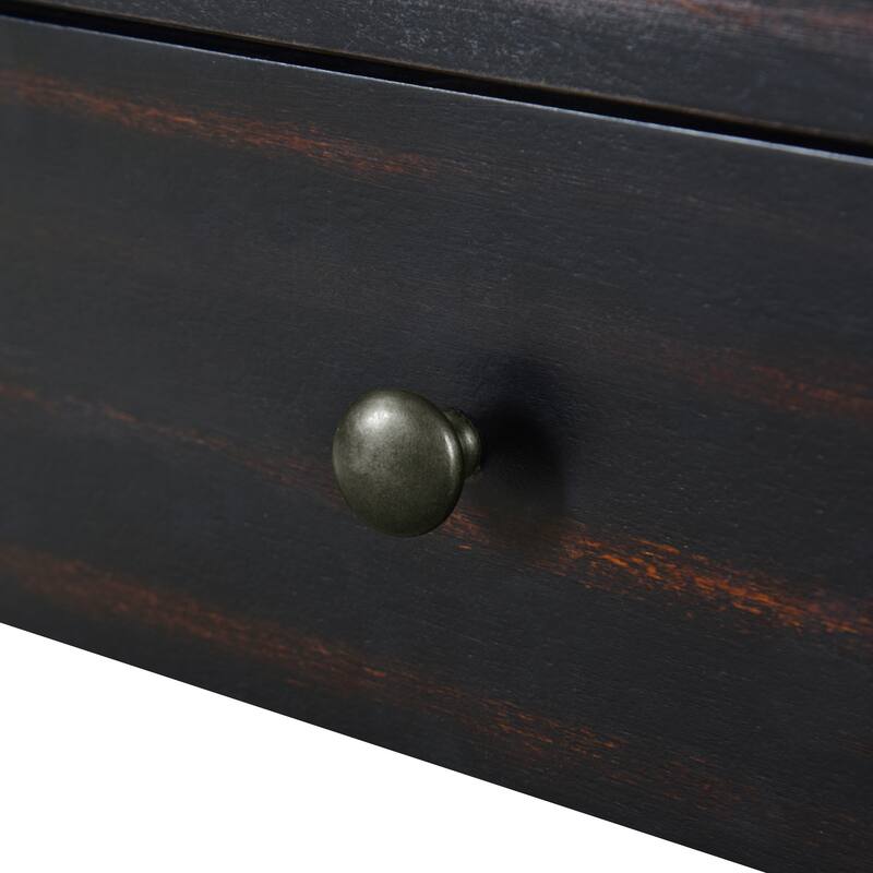 Farmhouse Rustic Console Table, Curved Storage Side Table with 2 Drawers, for Entryway, Hallway and Living Room