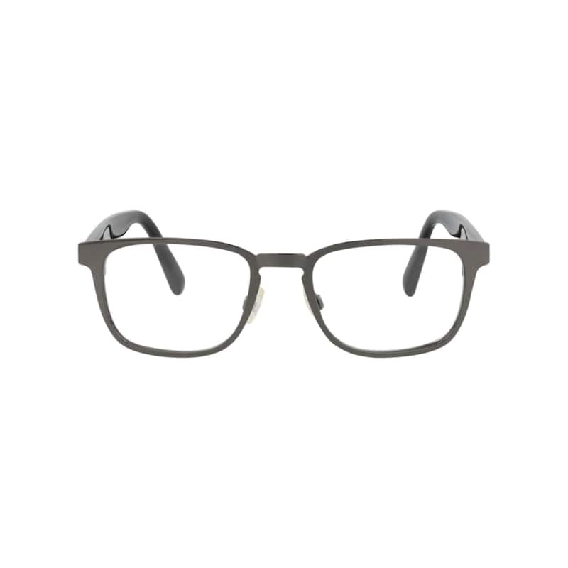 Maui Jim Square-Frame Stainless Steel Optical Frames, Transparent Lens, Adriatic Gunmetal Frame