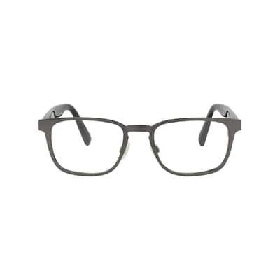 Maui Jim Square-Frame Stainless Steel Optical Frames, Transparent Lens, Adriatic Gunmetal Frame