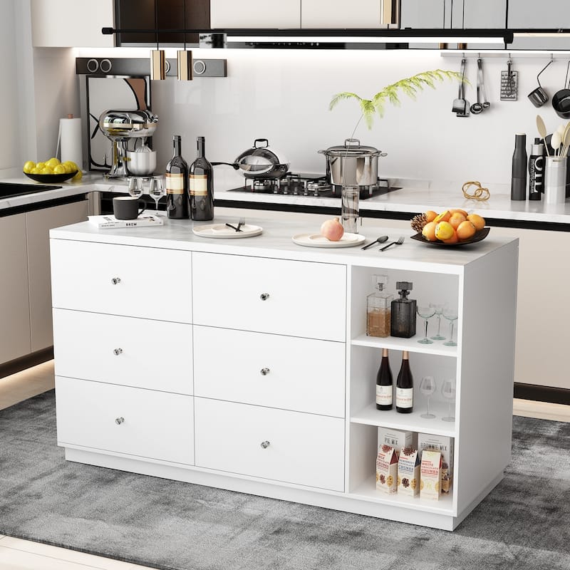 Console Table Sideboard for Seamless Storage Any Room Drawers Cabinet - 63"