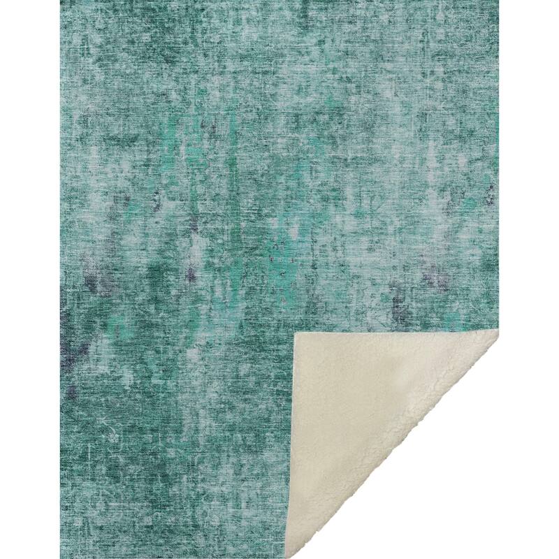 Premium Machine Washable Modern Abstract Sherpa Throw Blanket
