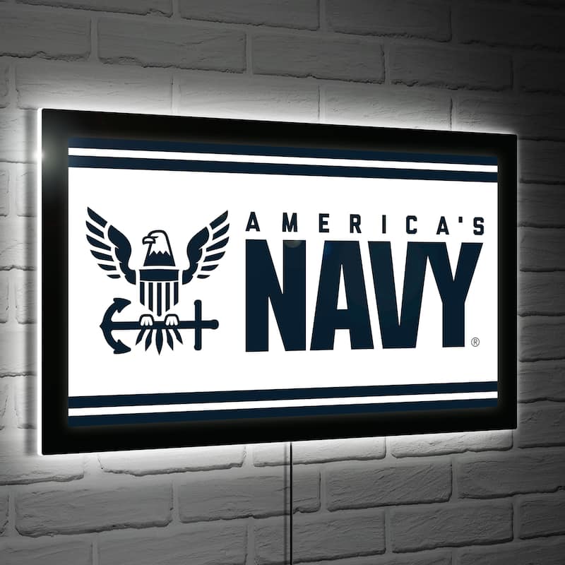 United States Navy LED Lighted Sign - White