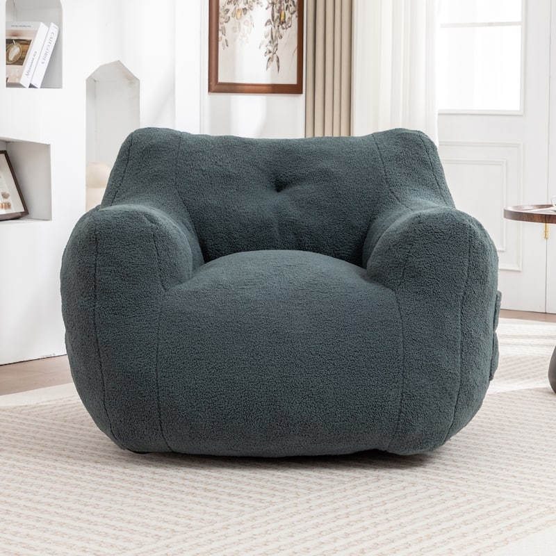 Bean Bag Chair, Bean Bag Sofa Chair with Armrests Stuffed High-Density Foam, Lazy Sofa Comfy Chairs BeanBag Chair - Light Green