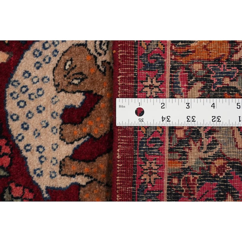Hand Knotted Oriental 100% Wool Carpet Traditional Floral Red Kashan Area Rug - 6' 10'' X 4' 6''