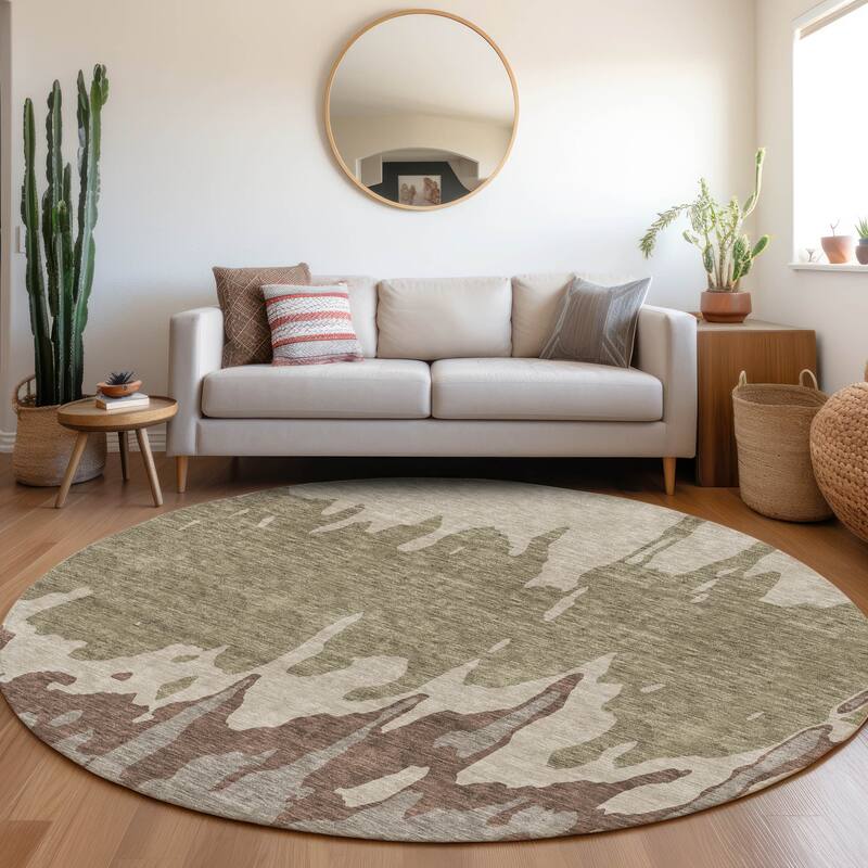 Premium Washable Super Soft Modern Drama Mayfield Rug - Beige - 8' x 8'