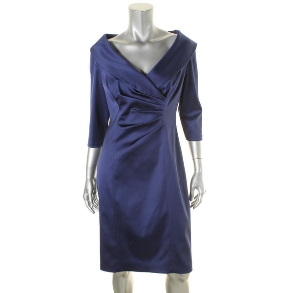 kay unger gathered waist evening dress