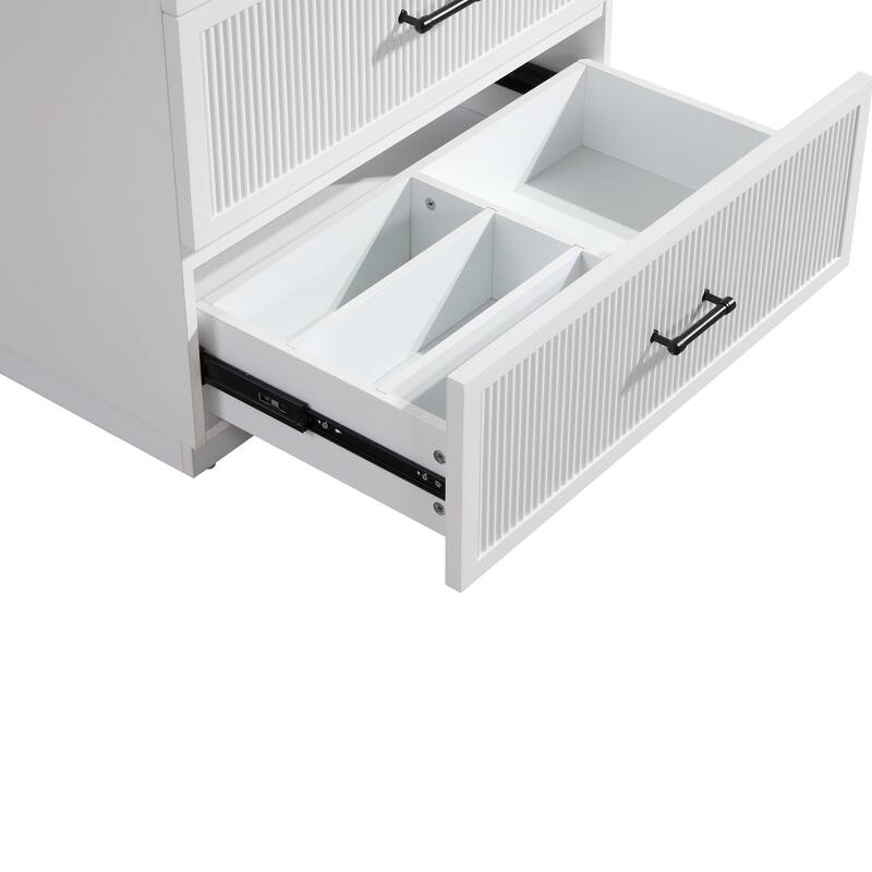 30" Freestanding Bathroom Vanity with Ceramic Sink and 2 Storage Drawers, Stylish Gray Floor Cabinet