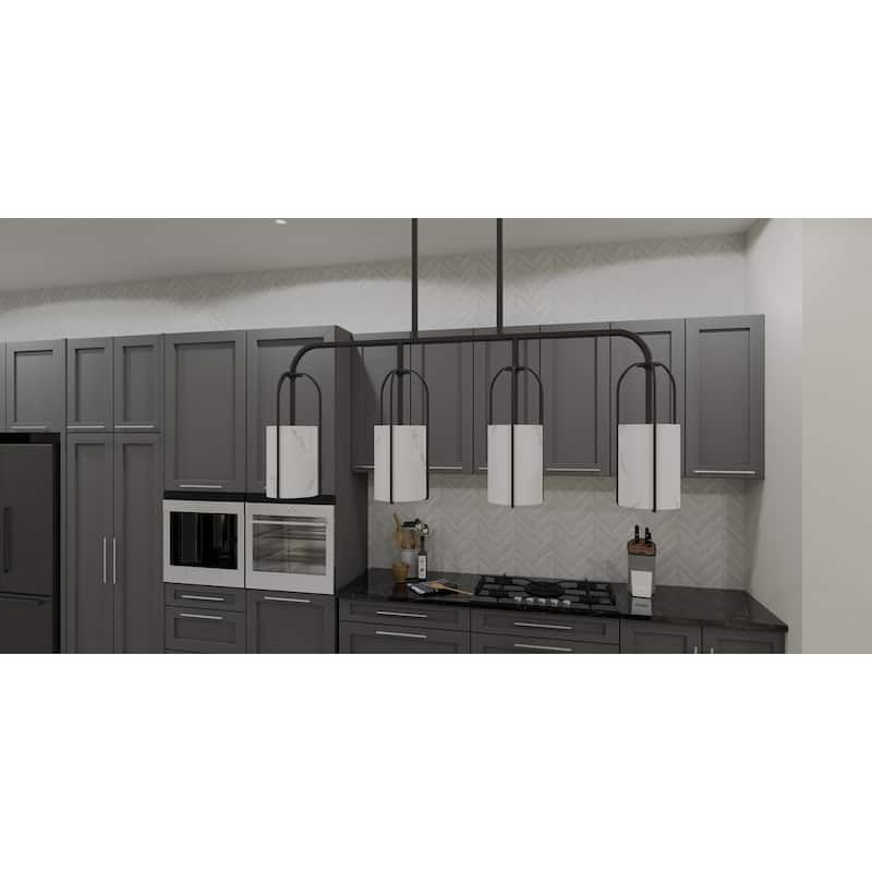 Fairbanks 4-Light Matte Black Island Light